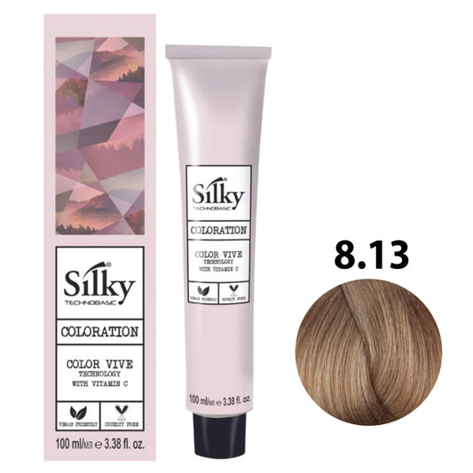 SILKY COLOUR 8.13 - LIGHT IRISE BLONDE 100ML bottle front view