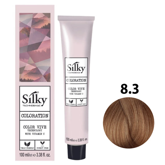 SILKY COLOUR 8.3 - LIGHT GOLDEN BLONDE 100ML bottle front view