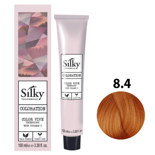 SILKY COLOUR 8.4 - COPPER BLONDE 100ML bottle front view
