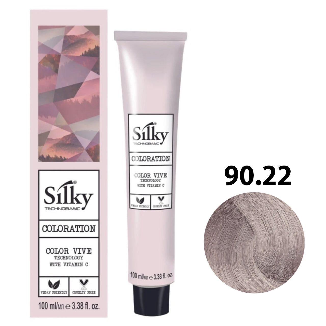 SILKY COLOUR 90.22 - NO YELLOW TONER 100ML bottle front view