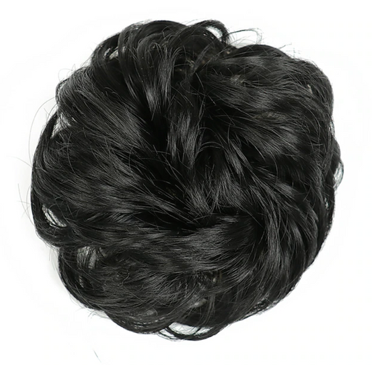 Messy Hair Bun Pure Black