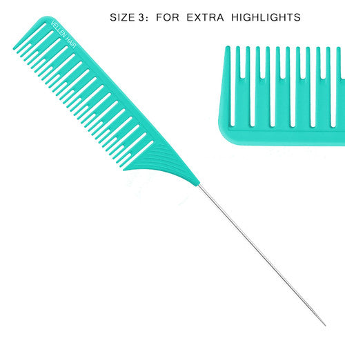 Metal Tail Comb - Aqua