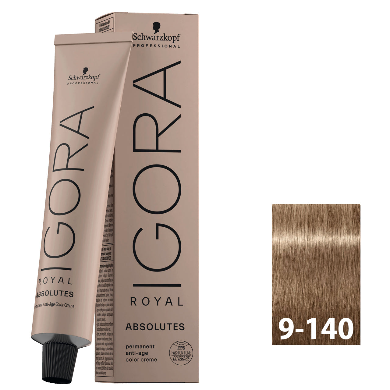 Very light blonde beige cendré hair after using SCHWARZKOPF IGORA ROYAL ABSOLUTES 9-140