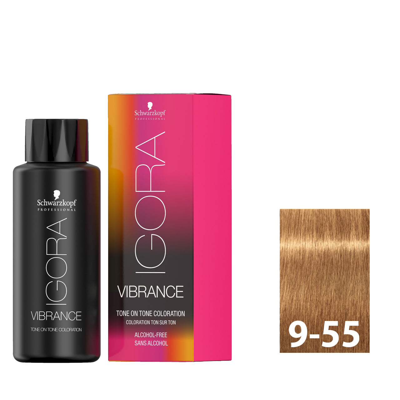 Very light mahogany blonde hair after using SCHWARZKOPF IGORA VIBRANCE 9-55
