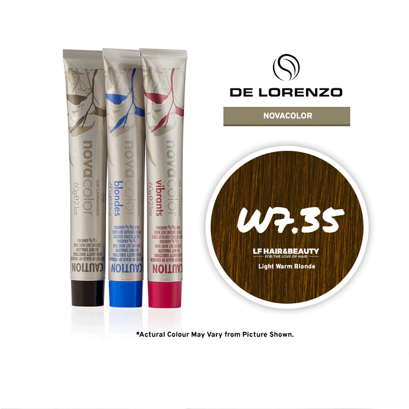 De Lorenzo NovaColor Permanent Colour W7.35 - Light Warm Blonde 60g