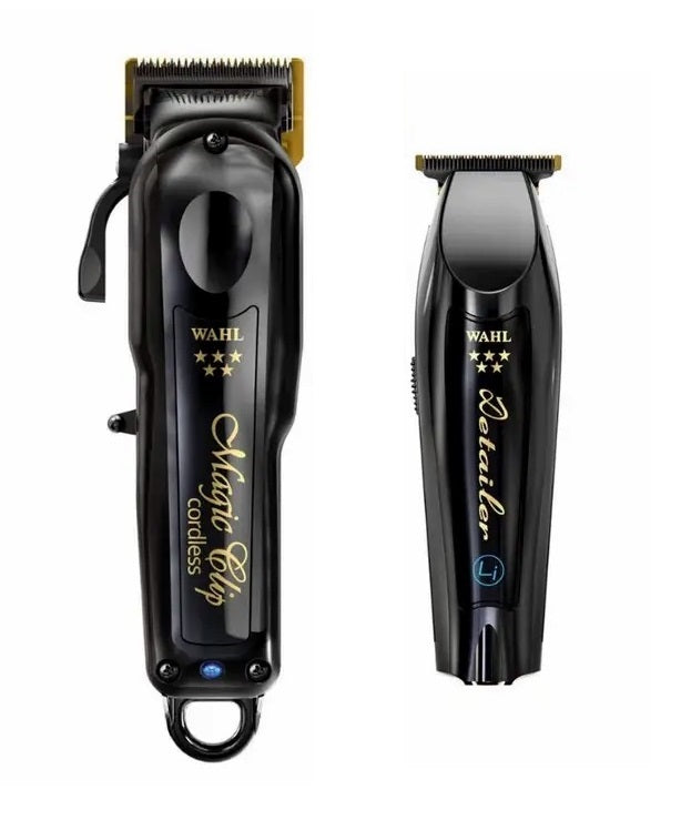 Wahl Professional Limited Black Cordless Barber Combo - Magic Clip Clipper & Detailer Li Trimmer
