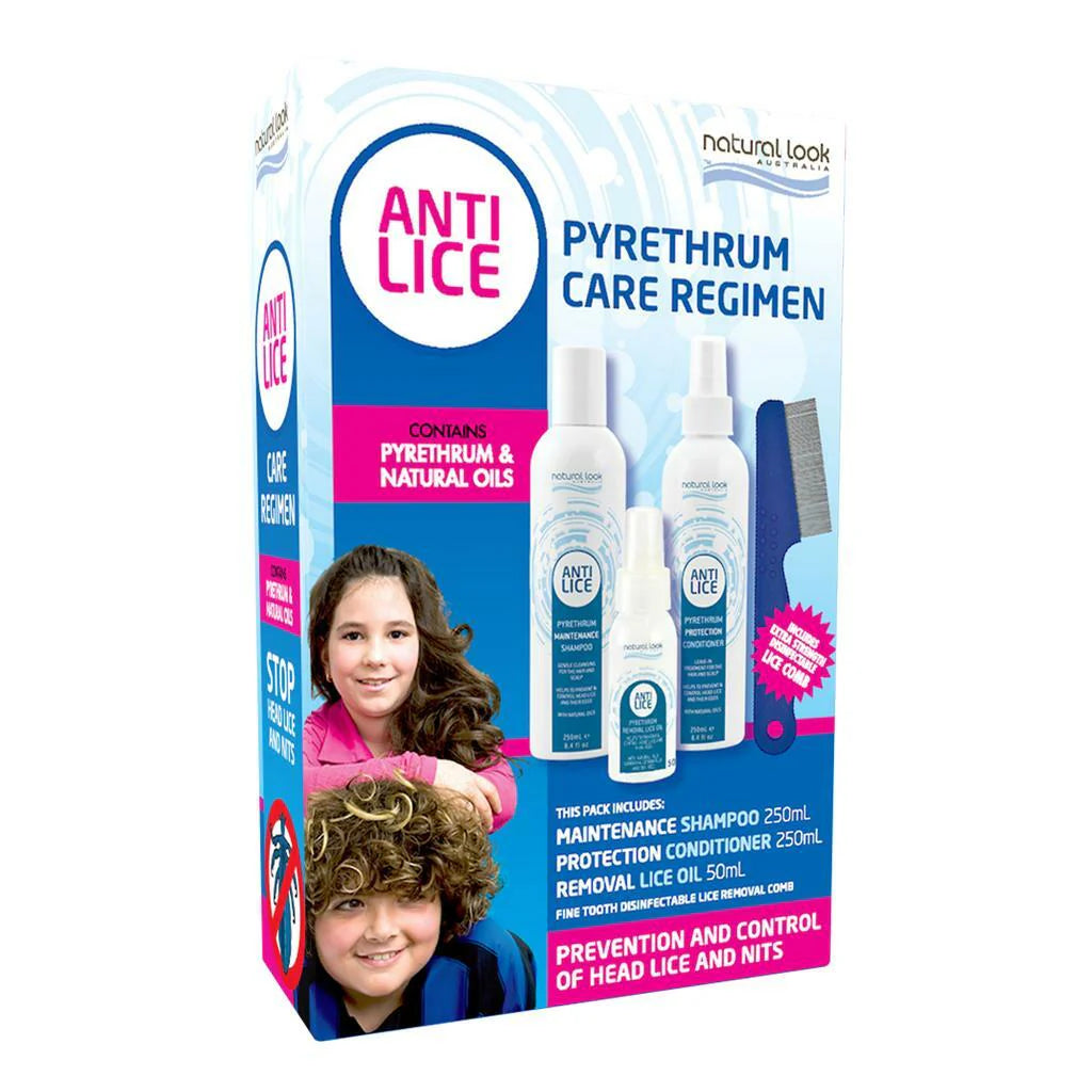 Natural Look Anti Lice Pyrethrum Care Regimen Pack 4Pc