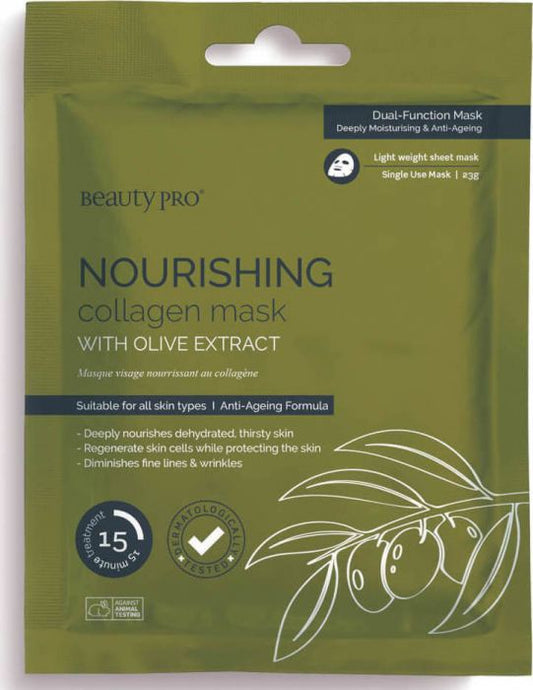 Beauty Pro Nourishing Collagen Sheet Mask With Olive Extract