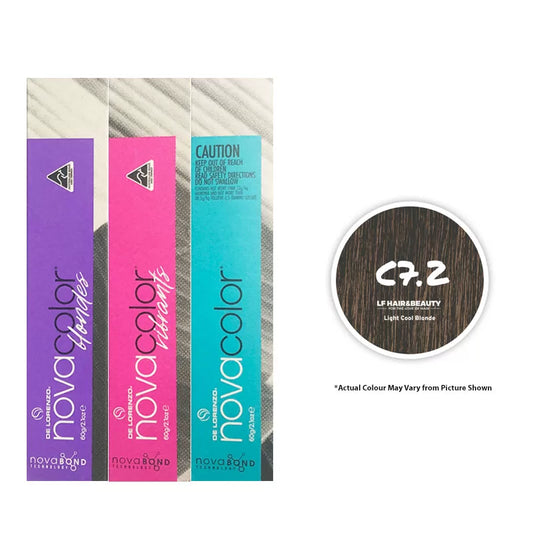 De Lorenzo NovaColor Permanent Colour C7.2 - Light Cool Blonde 60g