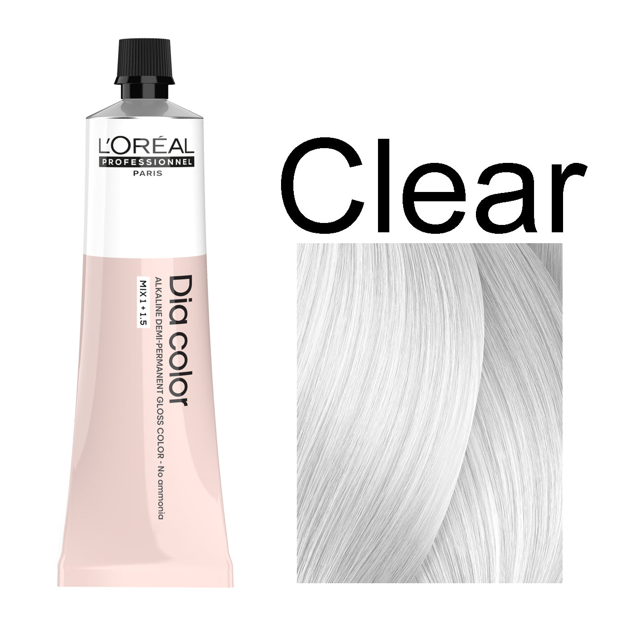 L'Oréal Professionnel Dia Color professional hair dye in Clear shade, 60ML tube, ammonia-free permanent color for transparent gloss and diluting results