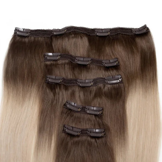 Seamless1 Coffee n Cream Clip-in Human Hair in 5 piece 21-22 inches / 53.5-56 cm - 110 grams