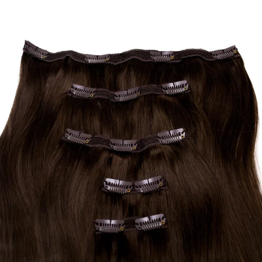 Seamless1 Dark Chocolate Clip-in Human hair in 5 piece 21-22 inches / 53.5-56 cm - 110 grams