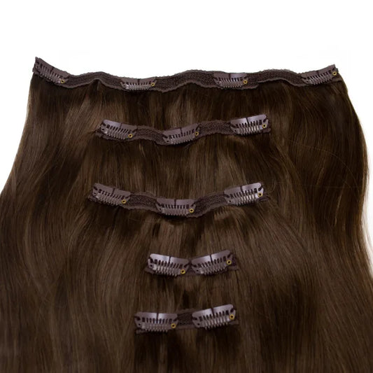 Seamless1 Espresso Clip-in Human Hair in 5 piece 21-22 inches / 53.5-56 cm - 110 grams