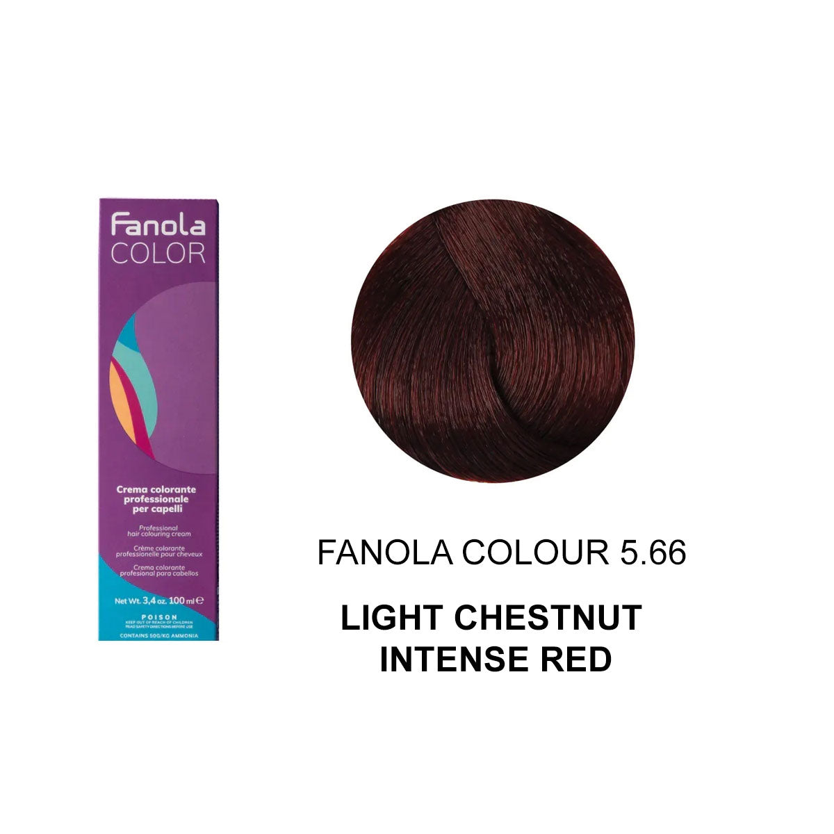 Fanola Colour 5.66 Light Chestnut Intense Red