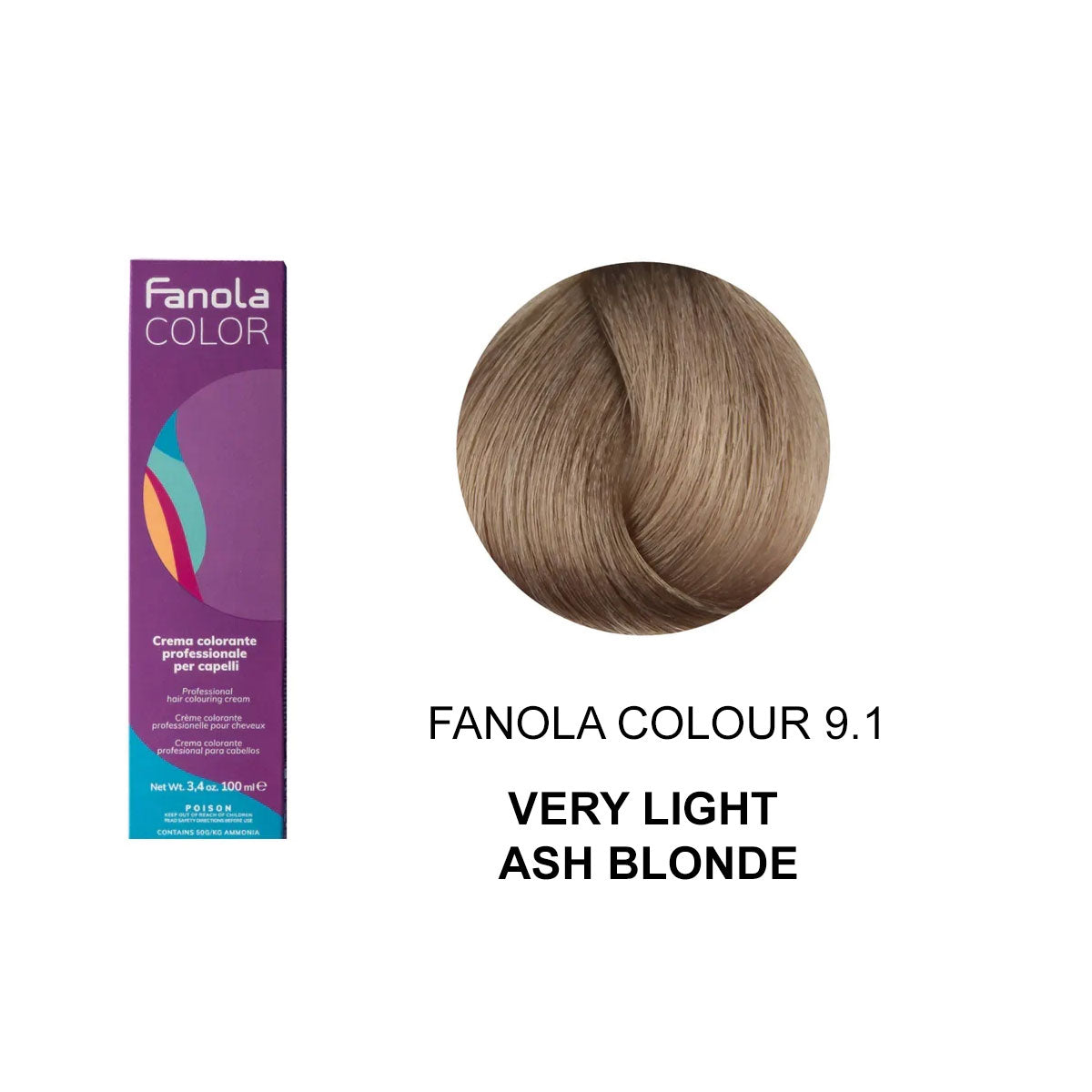 Fanola Colour 9.1 Very Light Blonde Ash