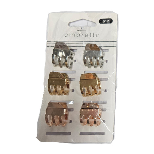 Ombrello metal hair clips small claw 6PK