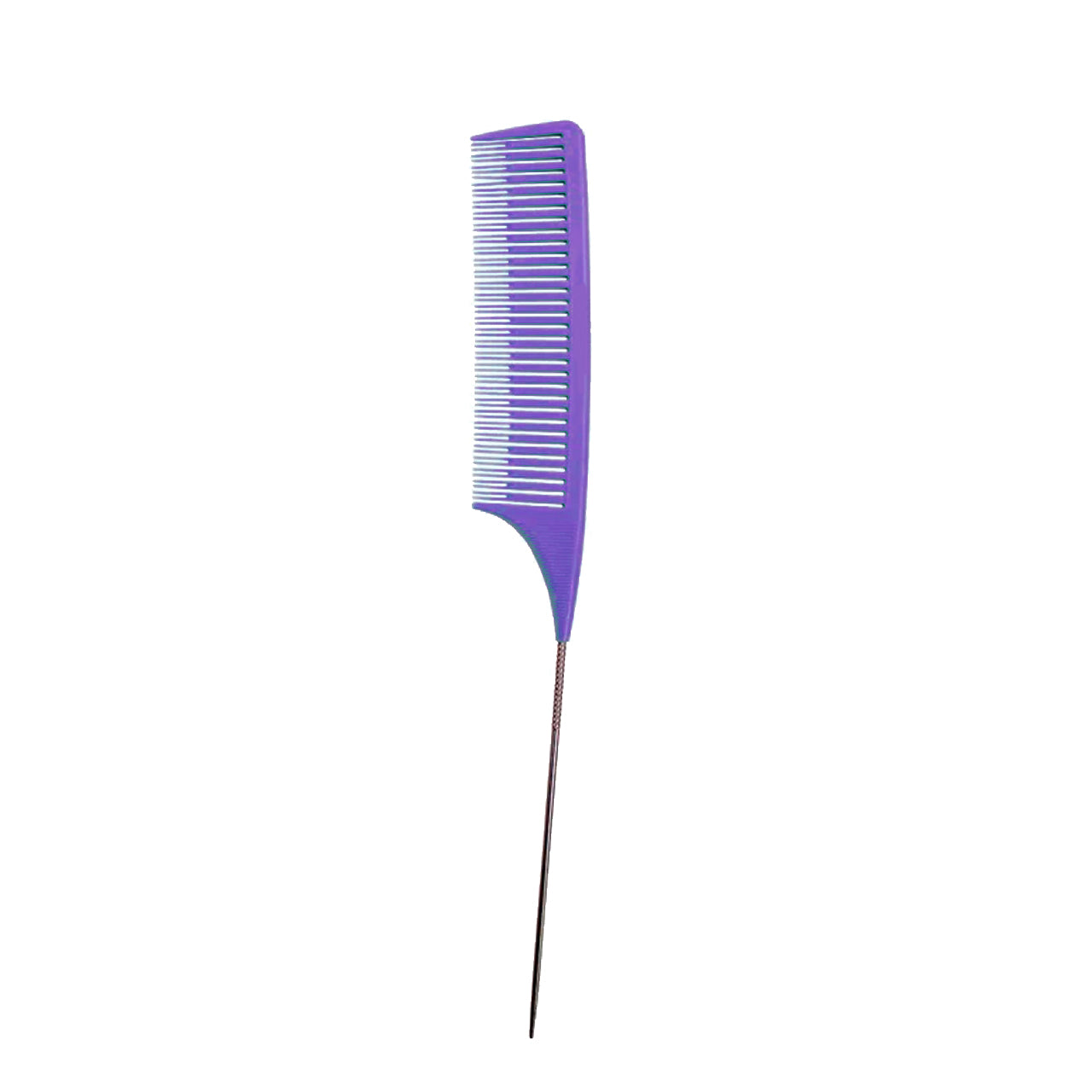 Metal Tail Weaving Comb - Purple