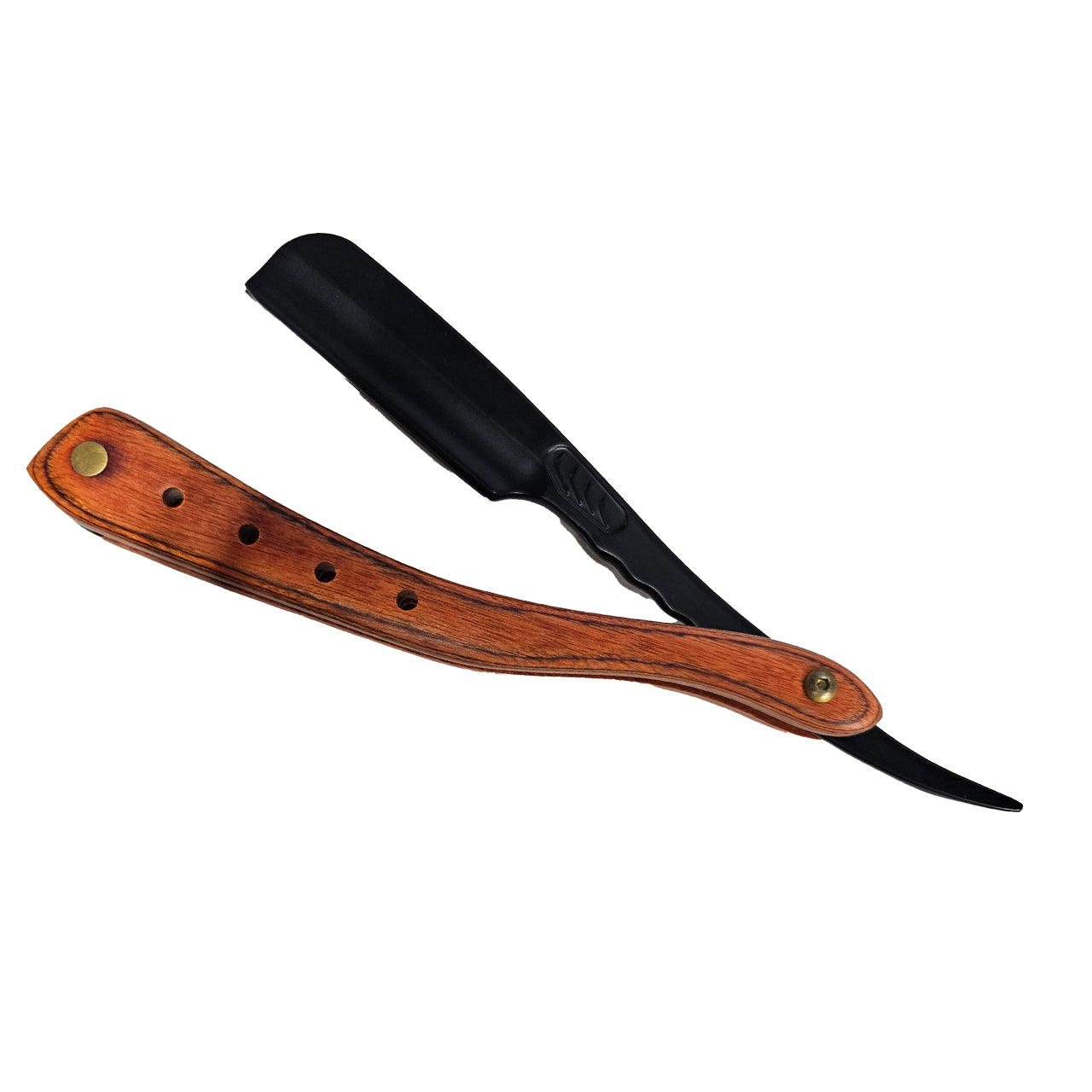 Cutthroat Razor Professional Wooden Handle Black Blade