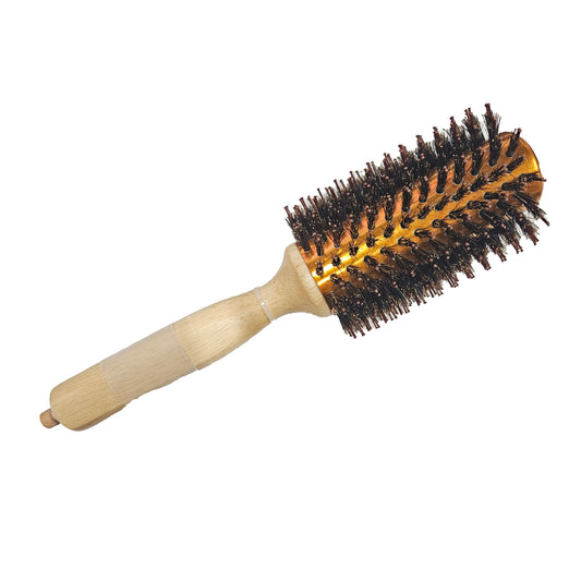 Wooden Thermal Bristle Hair Brush 40MM - Professional Boar & Nylon Blend