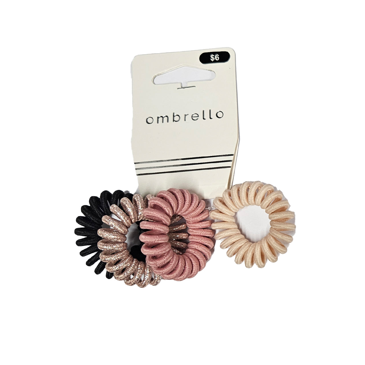 Ombrello Elastic Bands Coil Fabric Assorted Colours 4PC