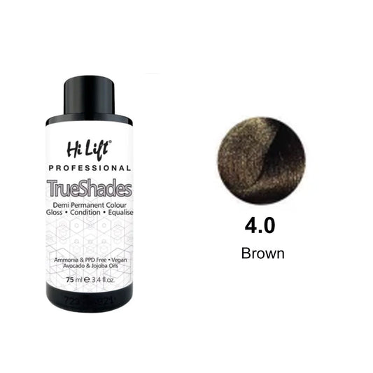Hi Lift True Shades Demi Permanent Colour 4.0 Brown 75ml