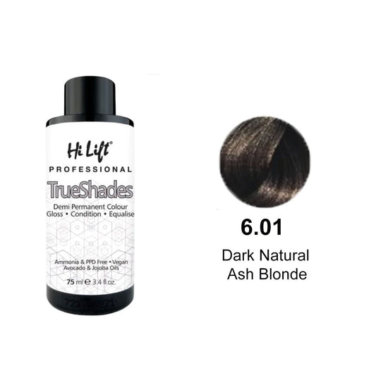 Hi Lift True Shades Demi Permanent Colour 6.01 Dark Natural Ash Blonde 75ml