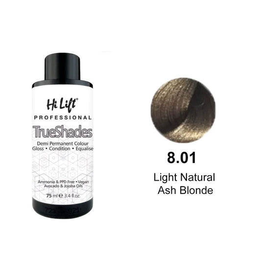 Hi Lift True Shades Demi Permanent Colour 8.01 Light Natural Ash Blonde 75ml