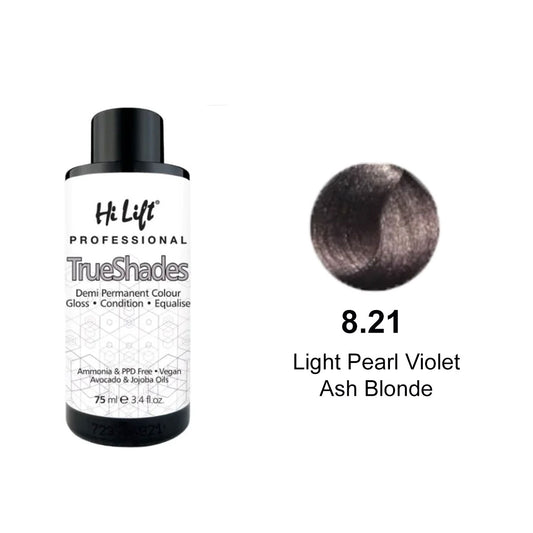 Hi Lift True Shades Demi Permanent Colour 8.21 Light Pearl Violet Ash Blonde 75ml