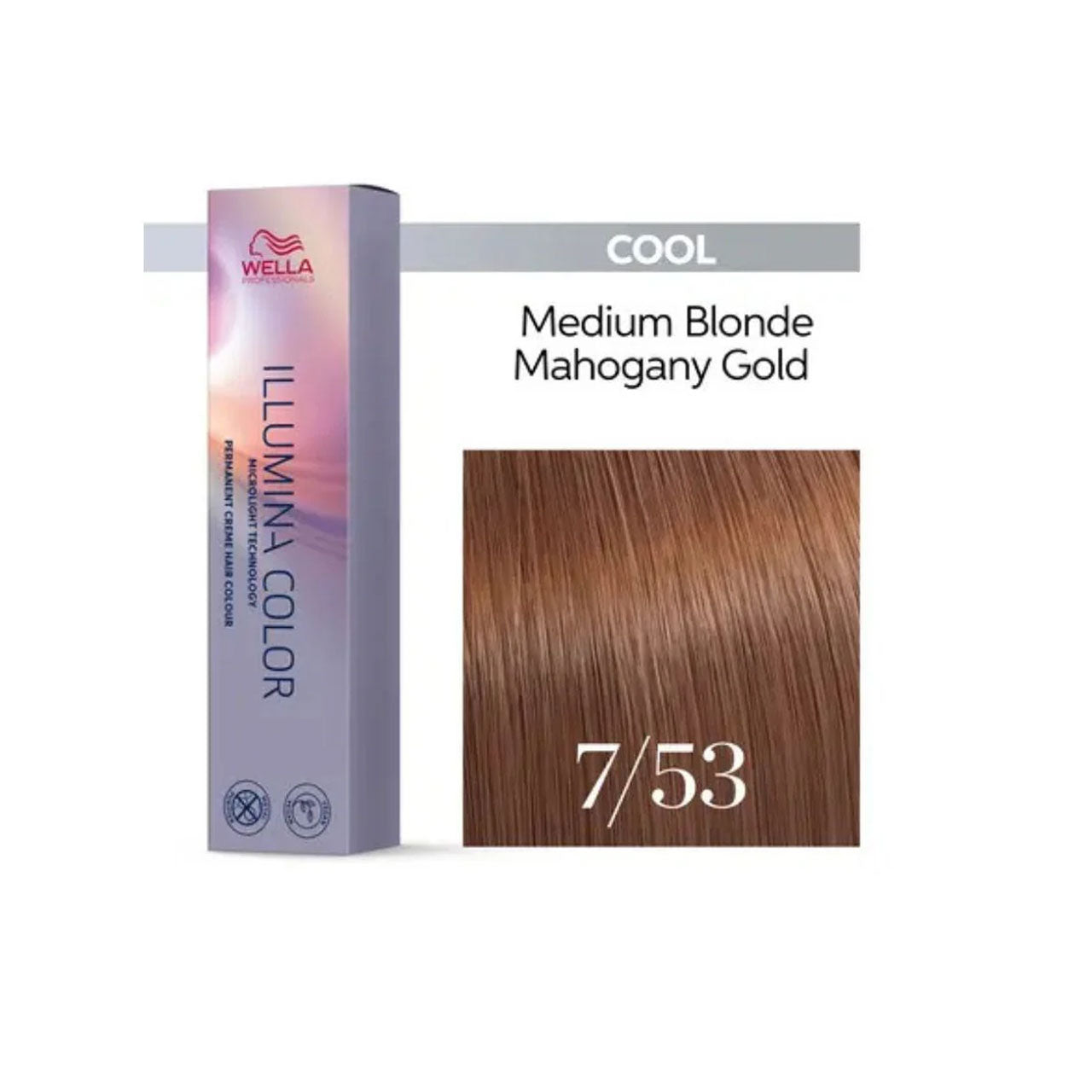 Wella Illumina Color 7/53 Medium Blonde Mahogany Gold 60ML