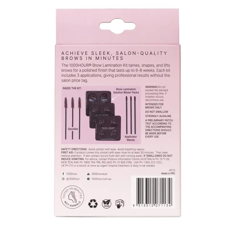 1000 Hour Brow Lamination Kit 3 Applications