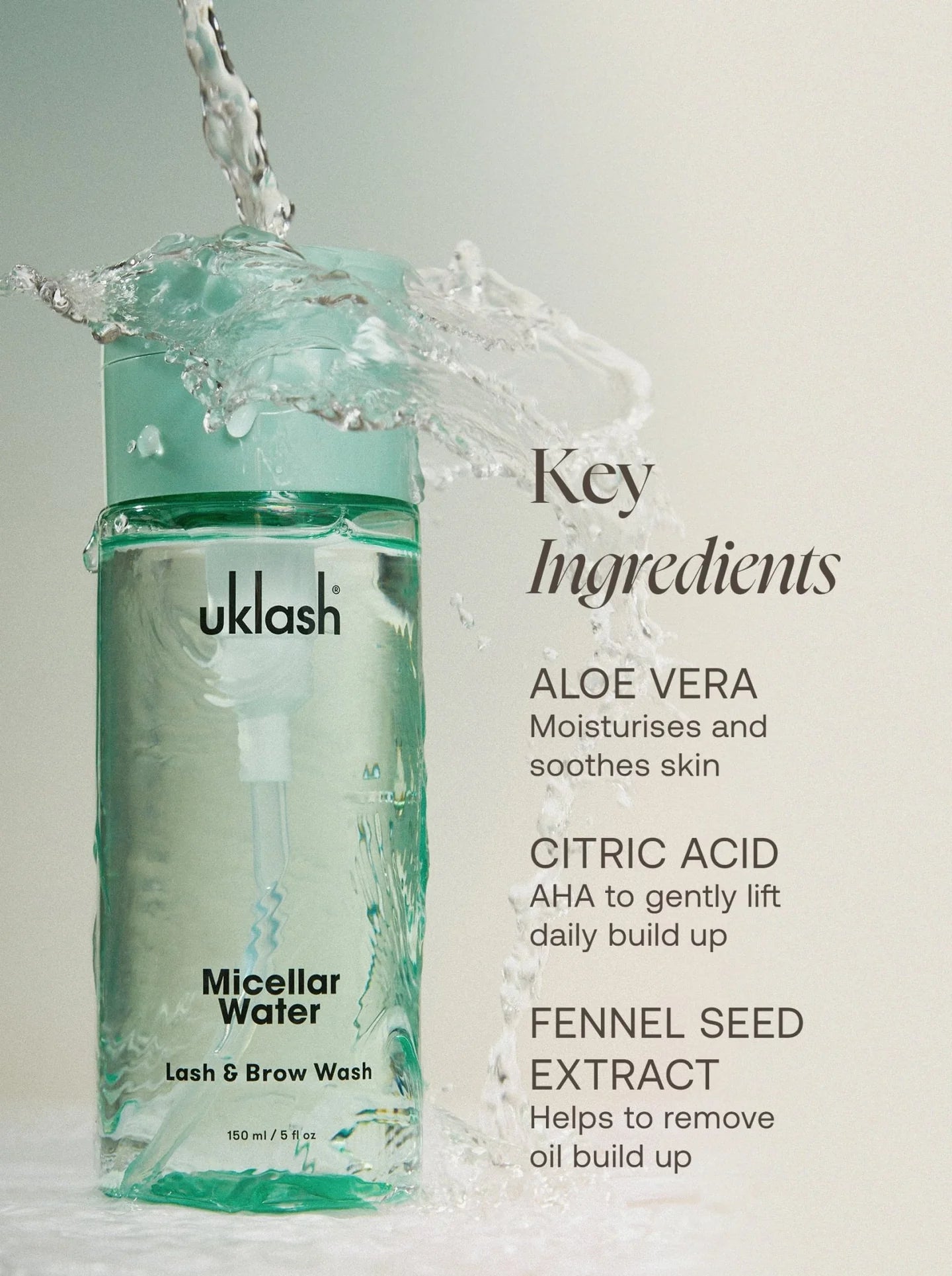 Uklash Micellar Water Lash & Brow Wash 150ML