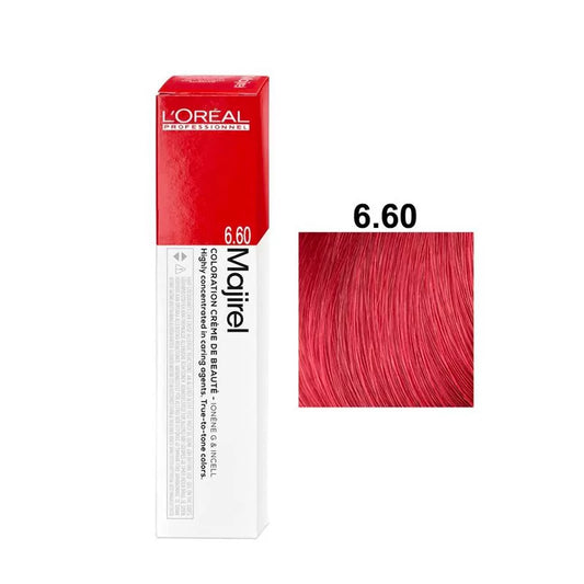 L‚ÄôOreal Majirel Permanent Hair Color 6.60 Dark Intense Red Blonde 50ml
