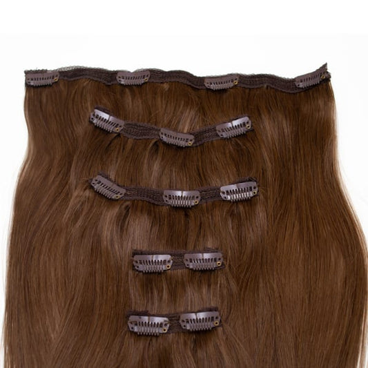Seamless1 Mocha Clip-in Human Hair in 5 piece 21-22 inches / 53.5-56 cm - 110 grams