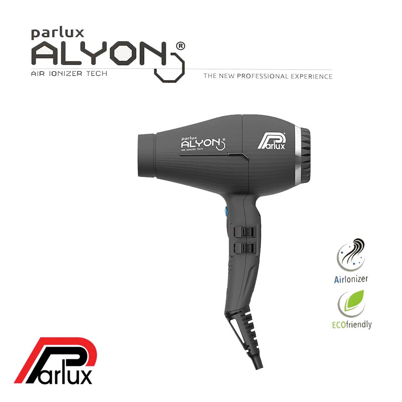 ** FREE GIFT HAIR BRUSH ** PARLUX ALYON AIR IONIZER TECH PROFESSIONAL 2250W - BLACK