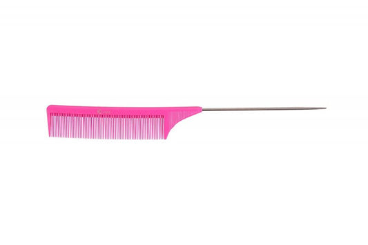 Metal Tail Comb - Pink