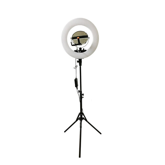 Professional Adjustable Ring Light With Mobile Holder – White