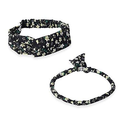 Ombrello Black & Peach Polyester Floral Headband