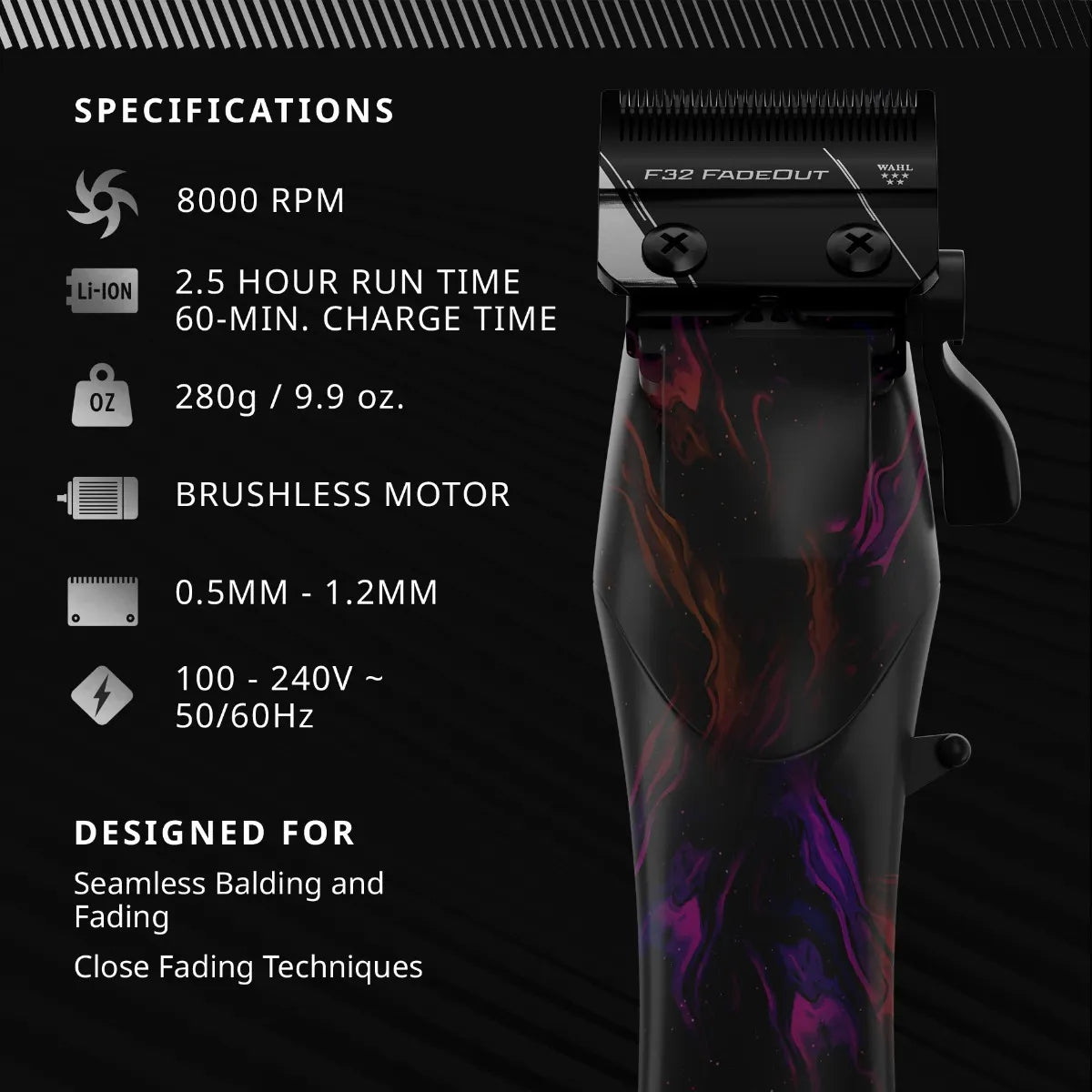 Wahl Cordless Vapor Space Limited Edition With Bonus Charge Stand